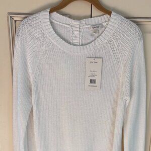 NEW, Never Worn Tyler Boe White Cotton Sweater, Size Small